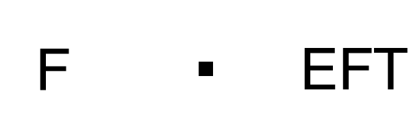 Crowding demonstration: a fixation square with an easy-to-read isolated letter on the left and a hard-to-read letter flanked by others on the right